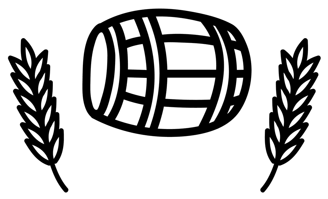 Transparent Barrel with Barley Ears Icon for Brewing Concepts