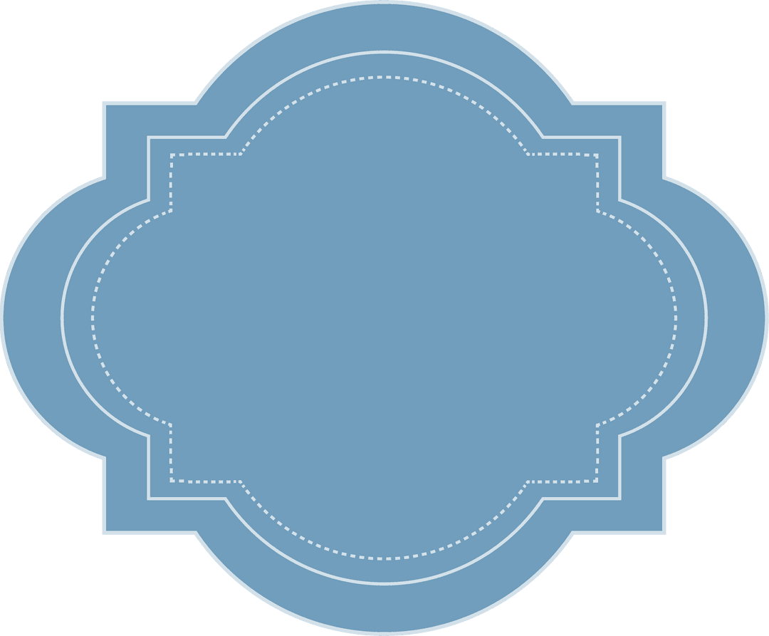 Elegant Blue Decorative Banner on Transparent Background