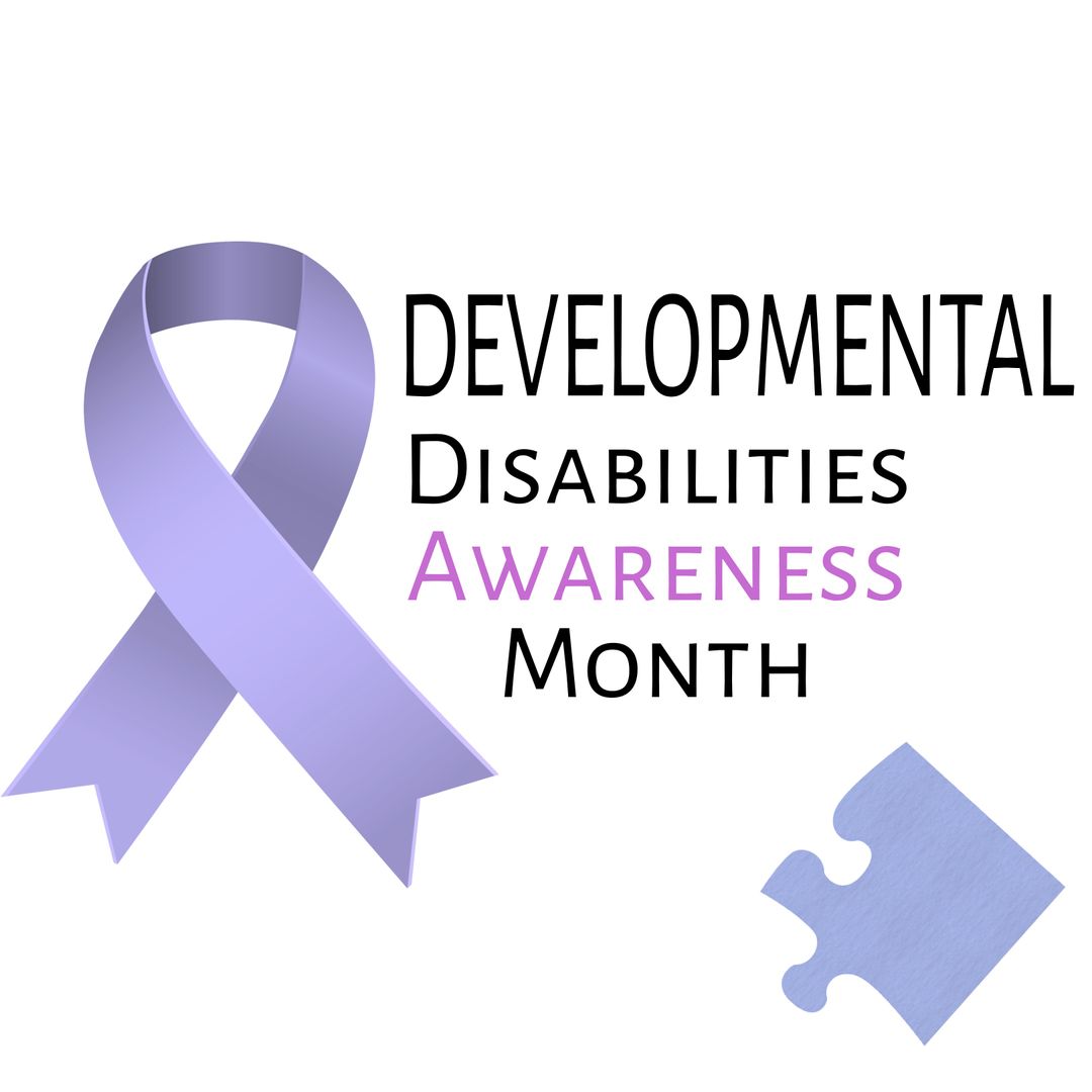 Purple Ribbon Symbolizing Developmental Disabilities Awareness Month