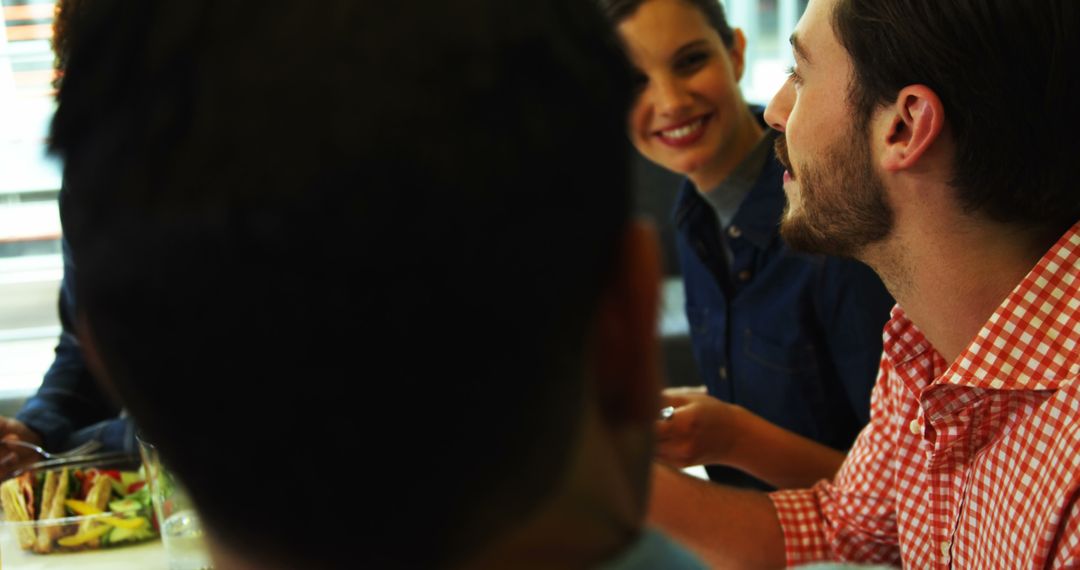 Business Meeting with Breakfast Interaction in Casual Office