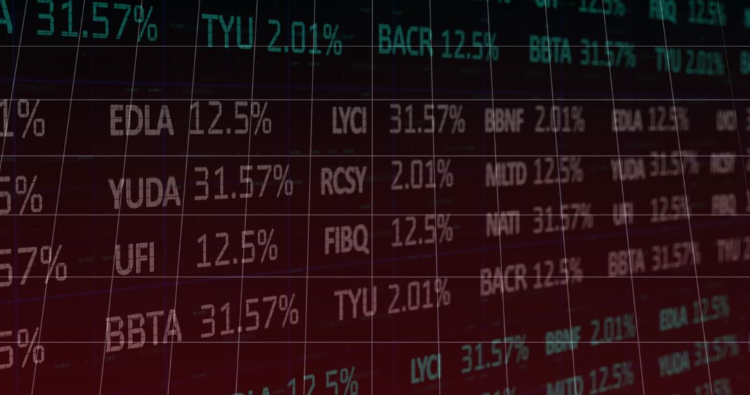 Stock Market Data on Holographic Display with Index Fluctuations