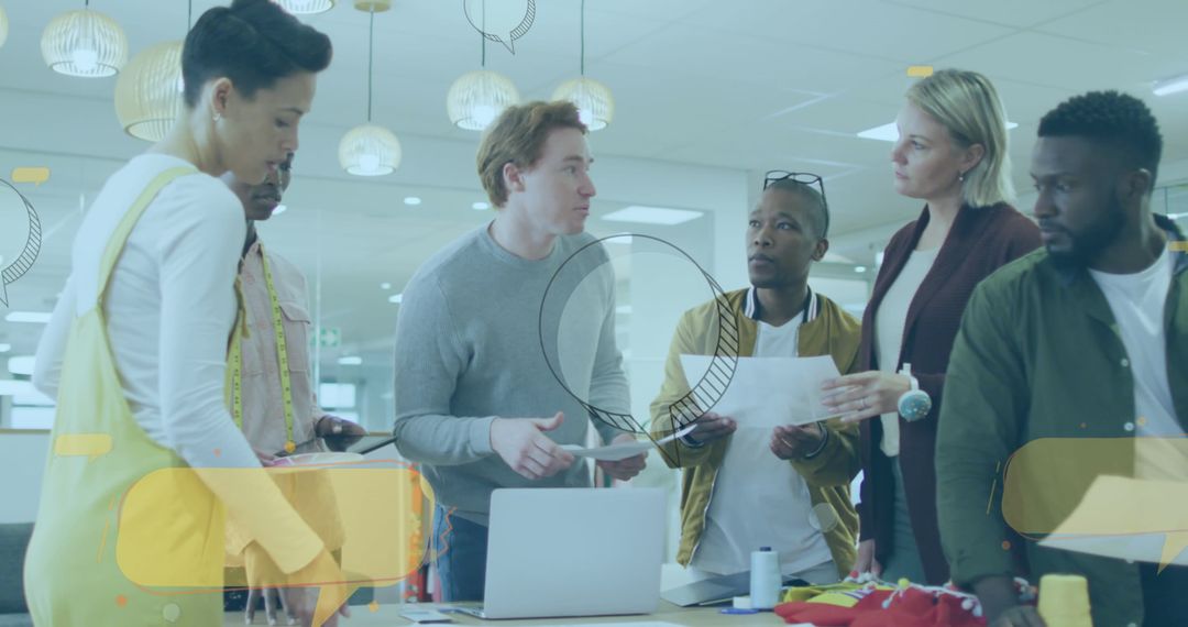 Team Collaboration on Innovative Business Solutions in Modern Office