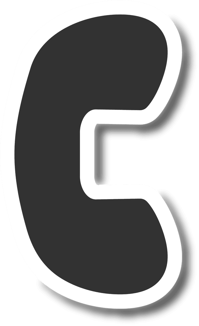 Transparent Black Handset Icon for Communications
