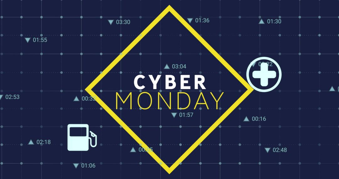 Cyber Monday Digital Marketing Promotion with Tech Infographics