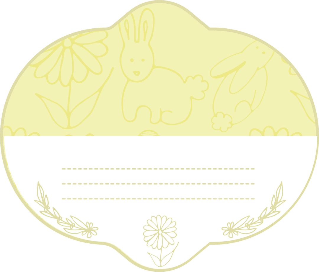 Playful Rabbits Displayed on Yellow Transparent Banner
