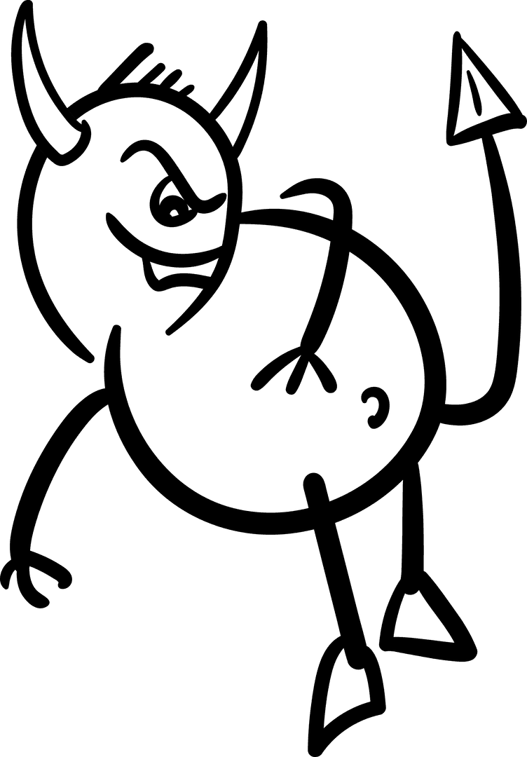 Devil Icon Illustration with Transparent Background