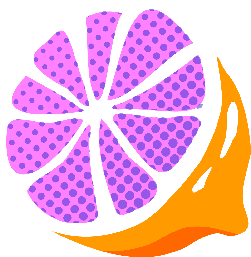 Flat Design Tropica Citrus Slice on Transparent Background