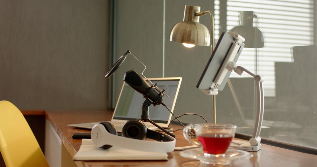 Modern Home Studio with Audio Setup and Creative Workflow