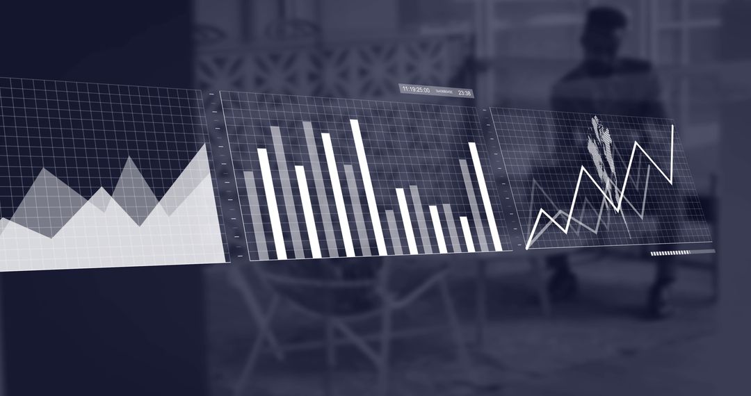 Digital Financial Data and Statistics Visualization Concept