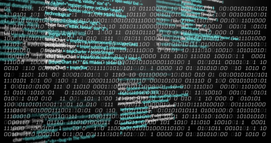 Binary Code on Black Background Symbolizing Data Processing - Free Images, Stock Photos and Pictures on Pikwizard.com