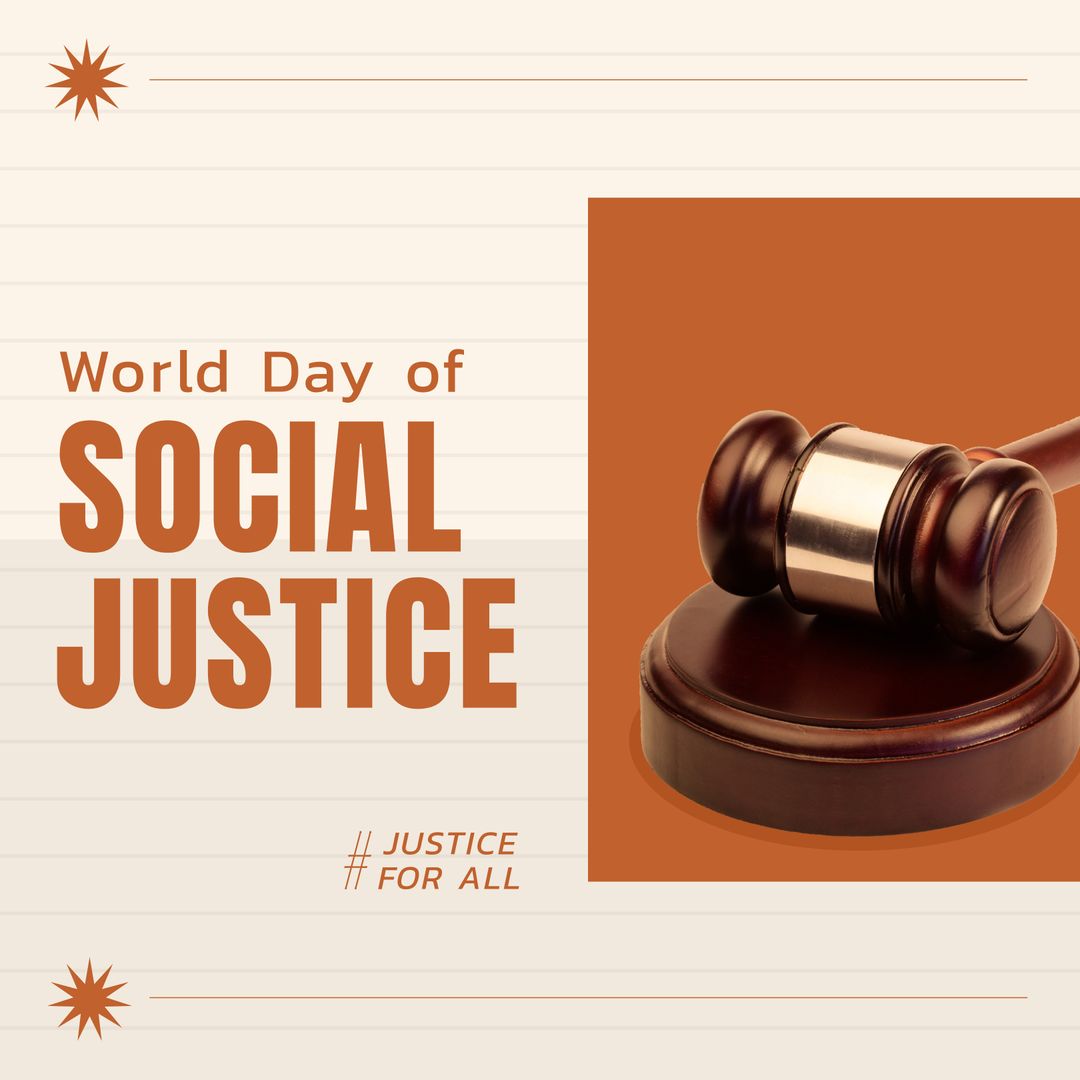 World Day for Social Justice with Gavel Icon