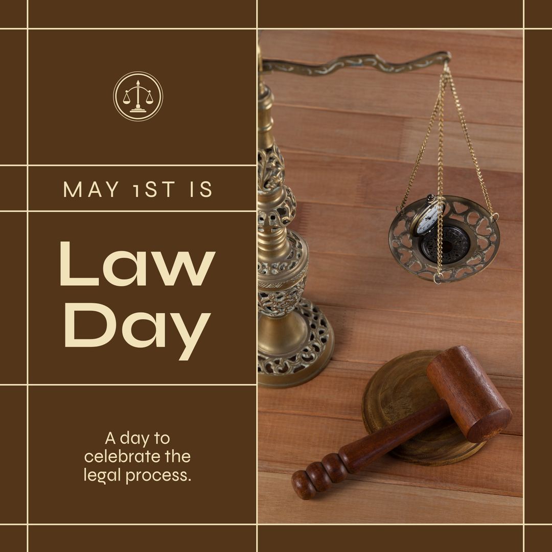 Law Day Celebration with Gavel and Scales of Justice