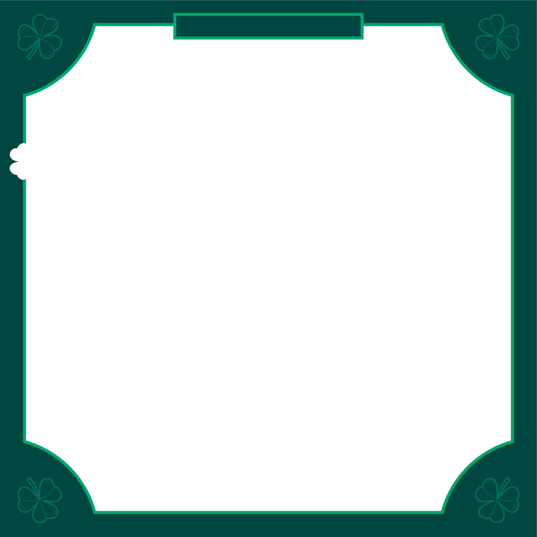 Transparent Decorative Border with Clover Motif and Label