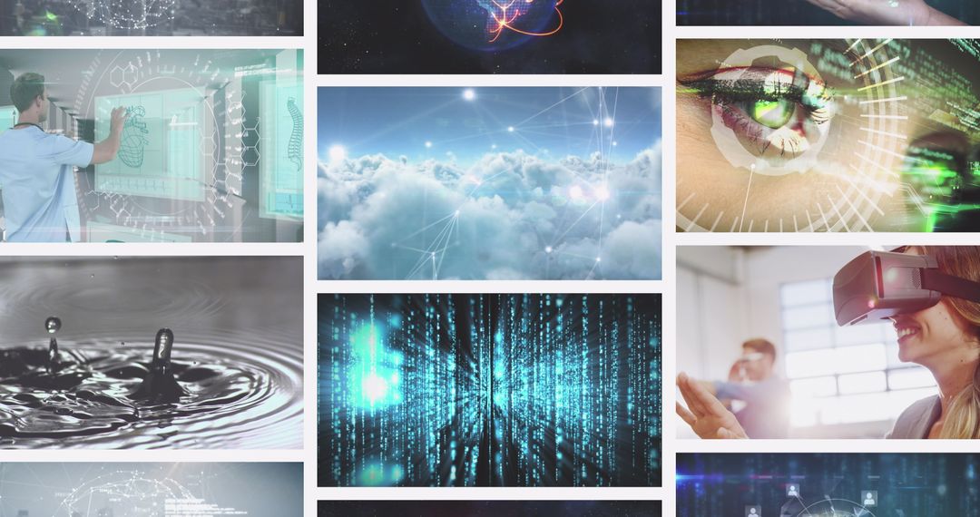 Collage Illustrating Technology and Innovation Concepts