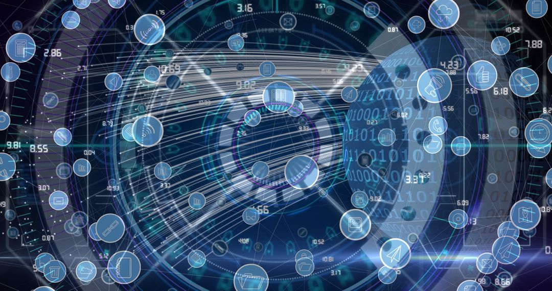 Digital Network and Data Processing Interface Around Globe