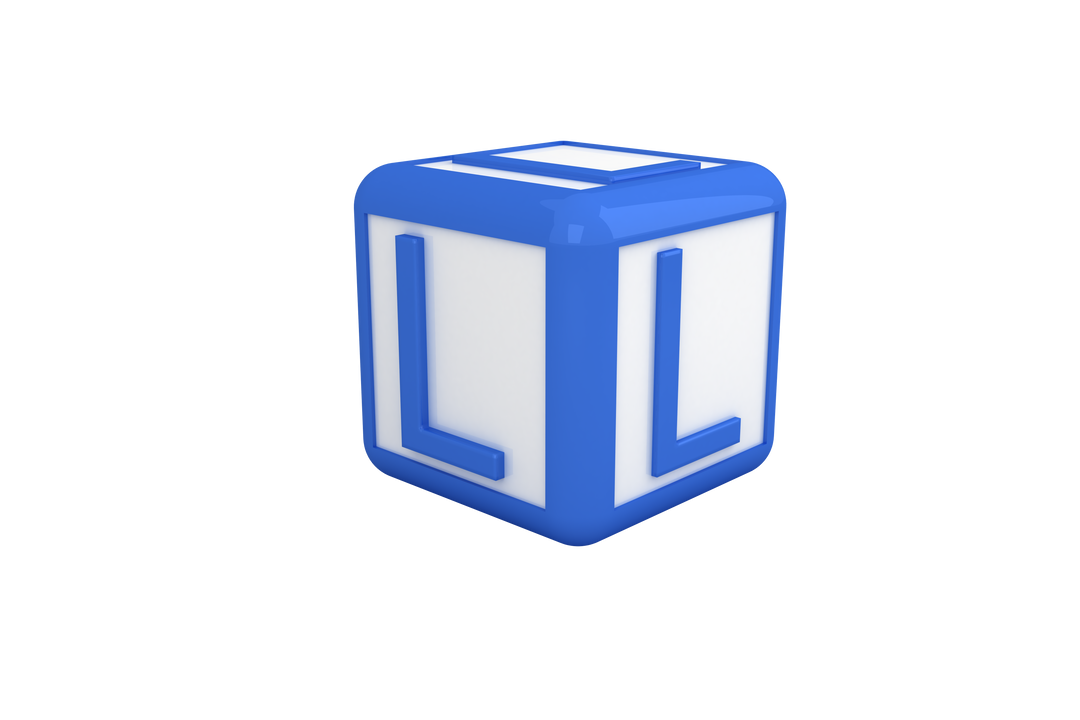 Digital Blue and White Cube with L Letter on Transparent Background - Download Free Stock Images Pikwizard.com