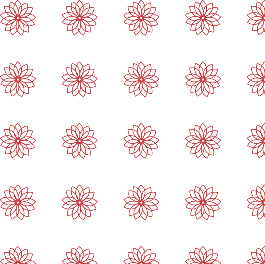 Seamless Red Flowers Pattern on a Transparent Background