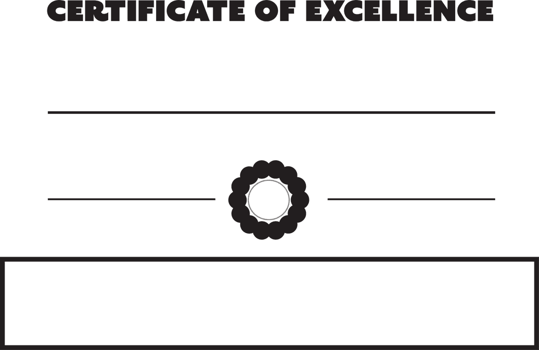 Transparent Certificate of Excellence Design with Editable Elements