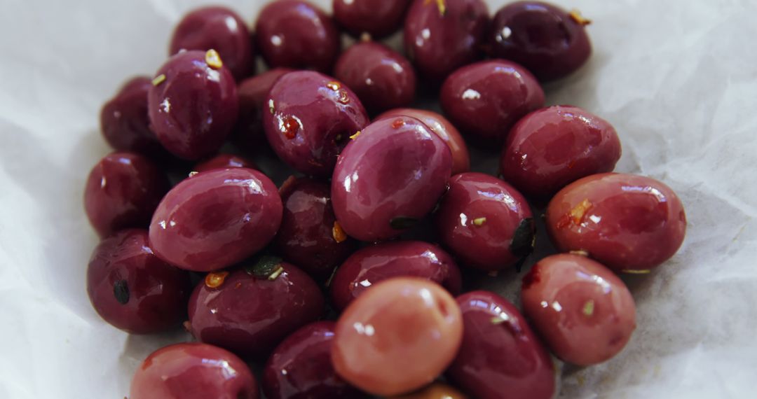 Close-up of Shiny Marinated Kalamata Olives - Free Images, Stock Photos and Pictures on Pikwizard.com