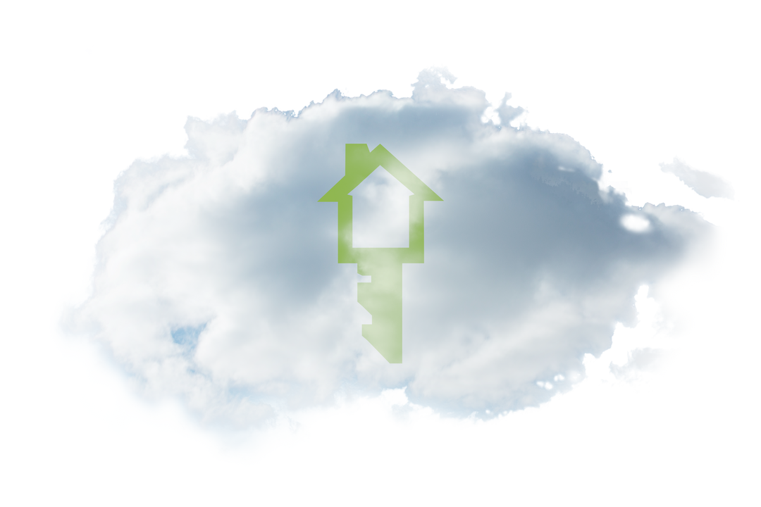 Green House Key in Cloud Transparent Background Illustration - Download Free Stock Images Pikwizard.com