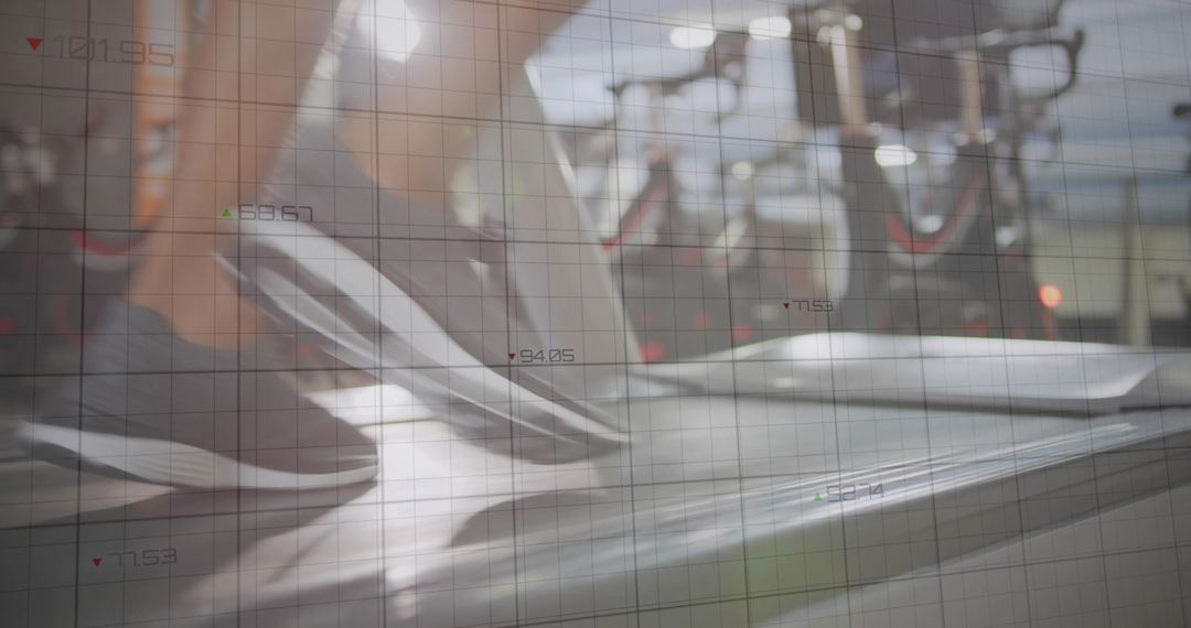 Running on Treadmill with Analytics Overlay in Gym