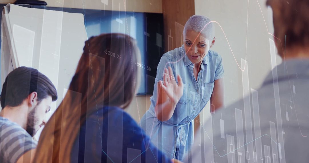 Diverse Team Engaging in Financial Data Analysis Meeting