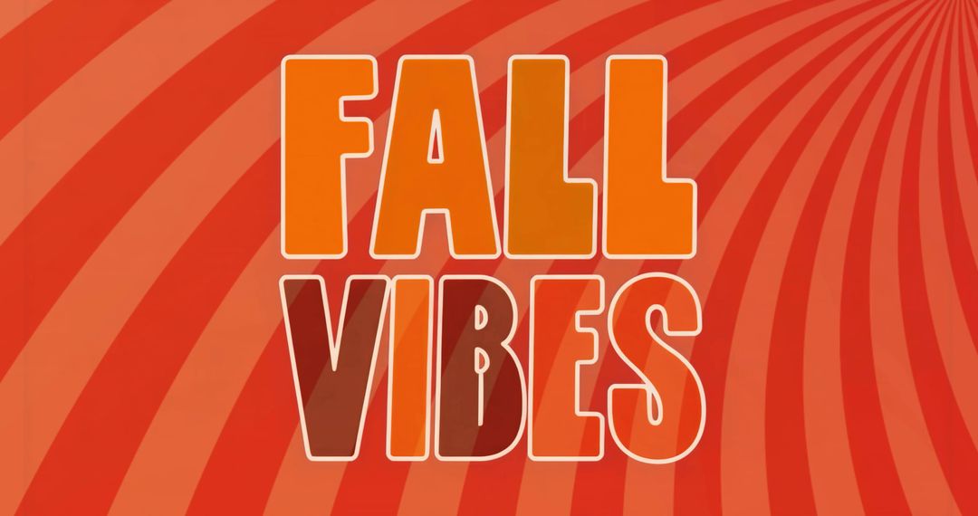 Retro Fall Vibes Text on Radiating Warm Gradient Background