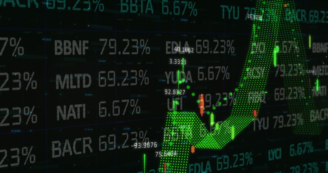 Dynamic Stock Market Display with Rising Chart