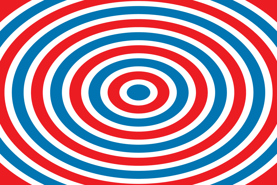 Abstract Red and Blue Concentric Circles on Transparent Background