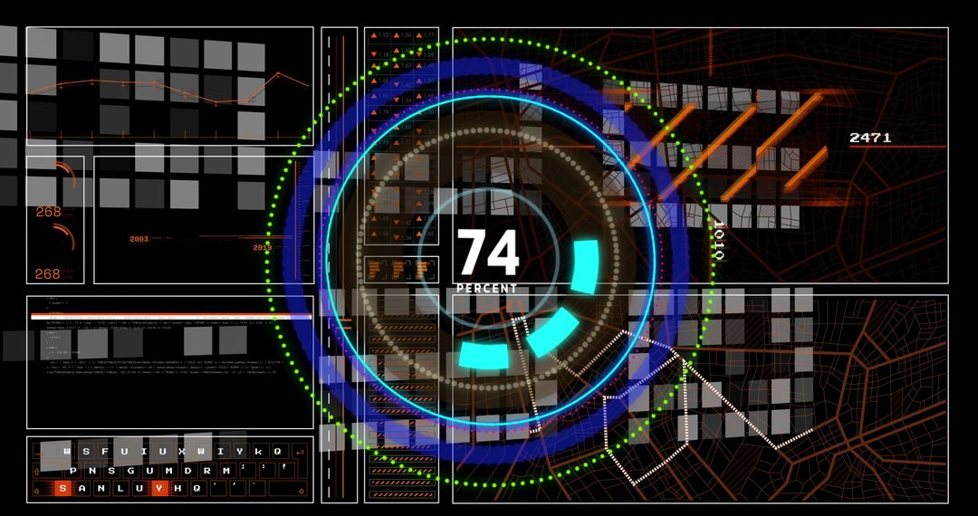 Futuristic data processing and scope scanning interface