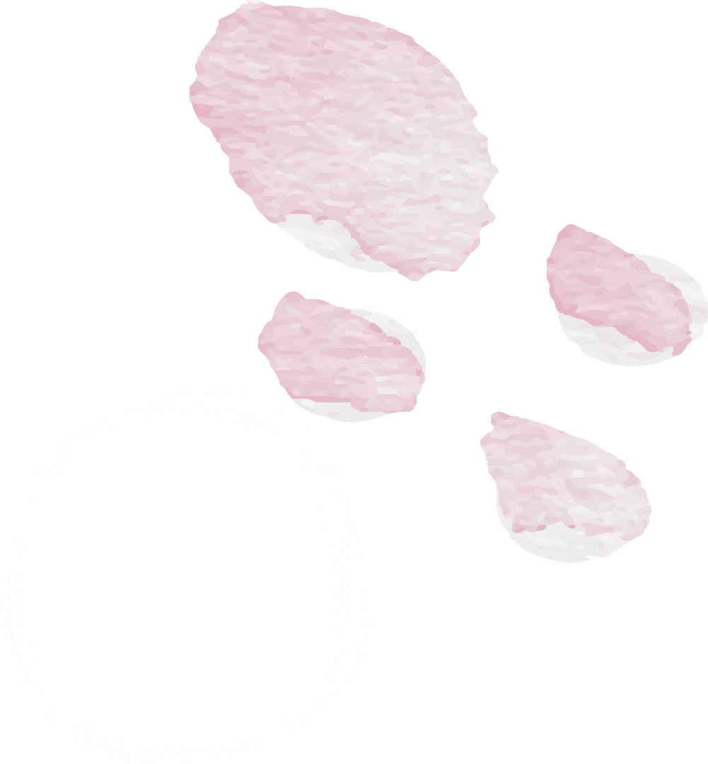 Abstract Transparent Watercolor Petals with Scribble Circle Art