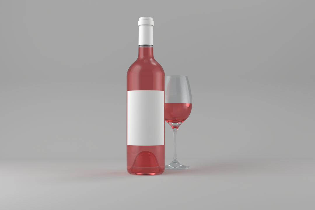 Transparent Burgundy Wine Bottle with a Full Wine Glass in Soft Lighting - Download Free Stock Images Pikwizard.com