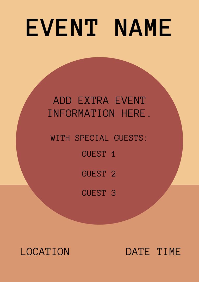 Minimalist Event Poster Template with Circular Motif - Download Free Stock Templates Pikwizard.com