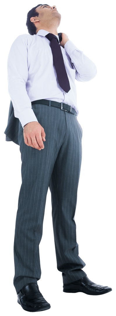 Transparent Businessman Looking Up in Professional Attire
