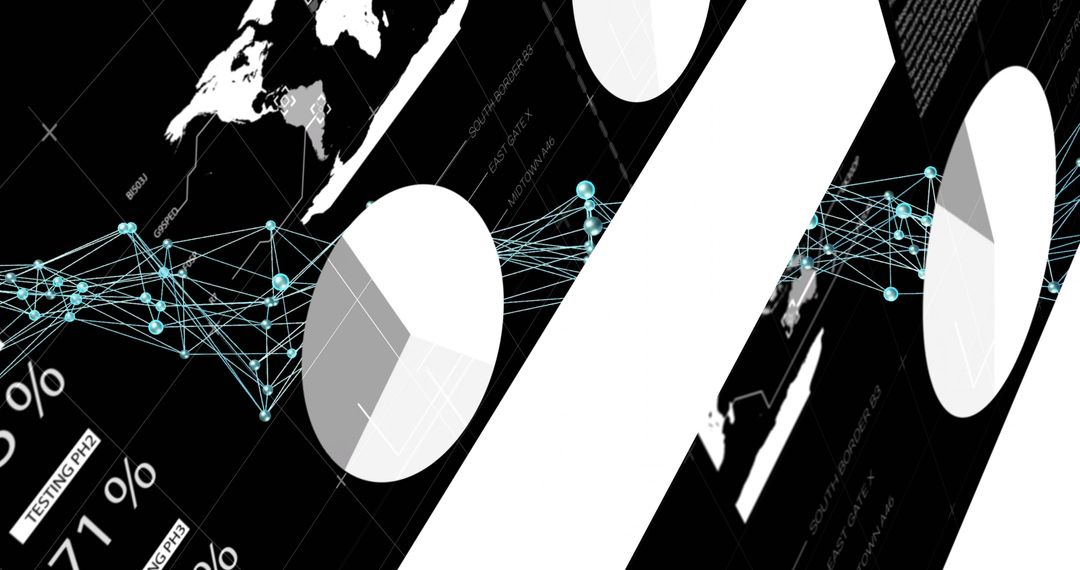Digital Interface with Connected Data Nodes and Analytic Charts