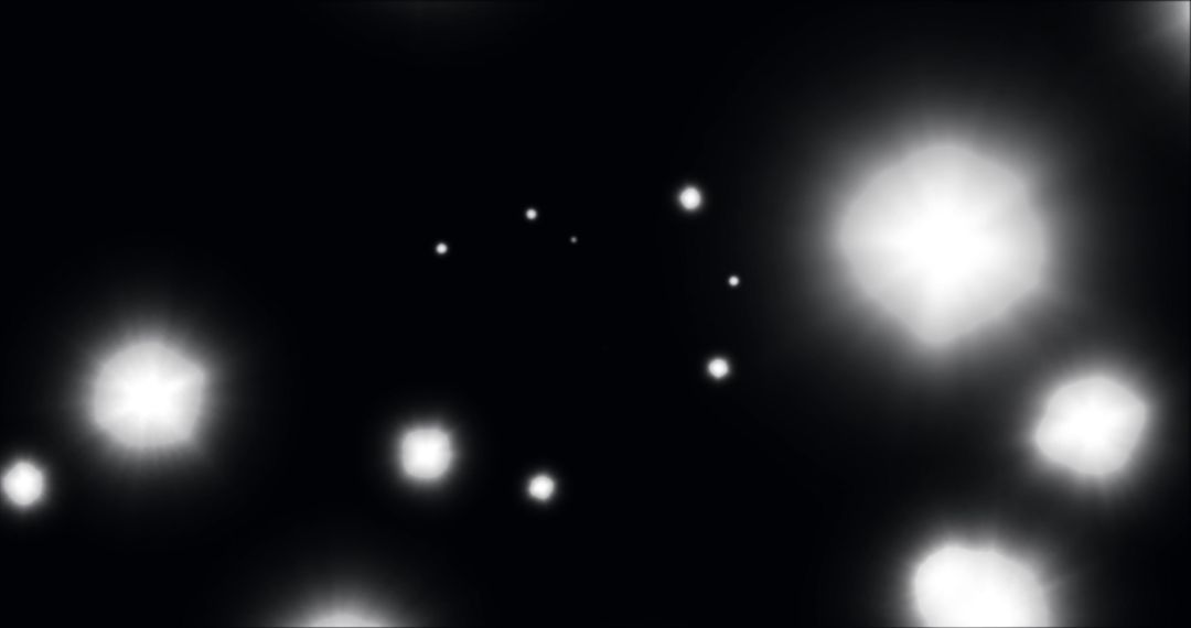 Abstract Glowing White Spots in Dynamic Motion
