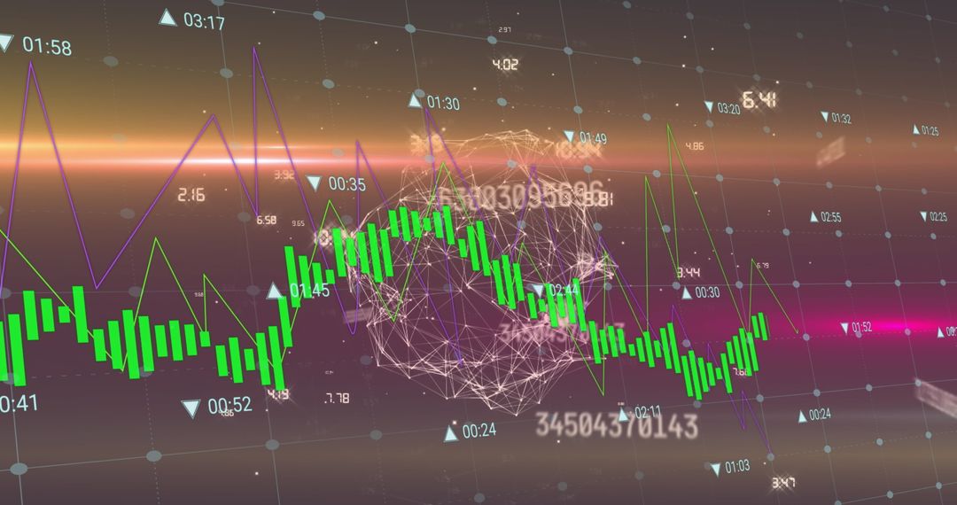 Futuristic Financial Data Analysis with Candlestick Visualization