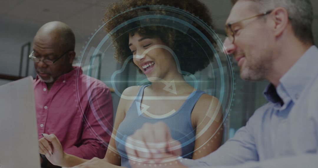 Diverse Business Team Exploring Cybersecurity Concepts Together