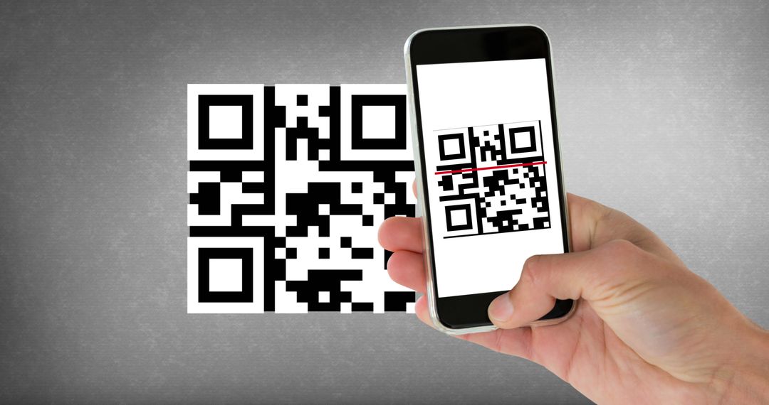 Woman Scanning QR Code with Smartphone Technology