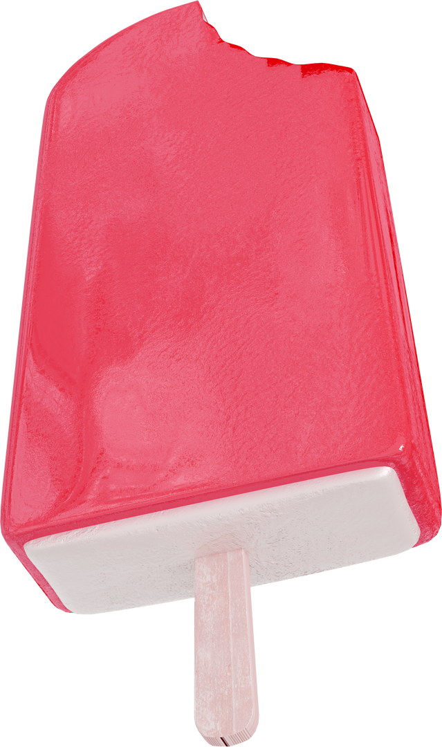 Transparent Strawberry White Chocolate Ice Cream Popsicle with Bite - Download Free Stock Images Pikwizard.com