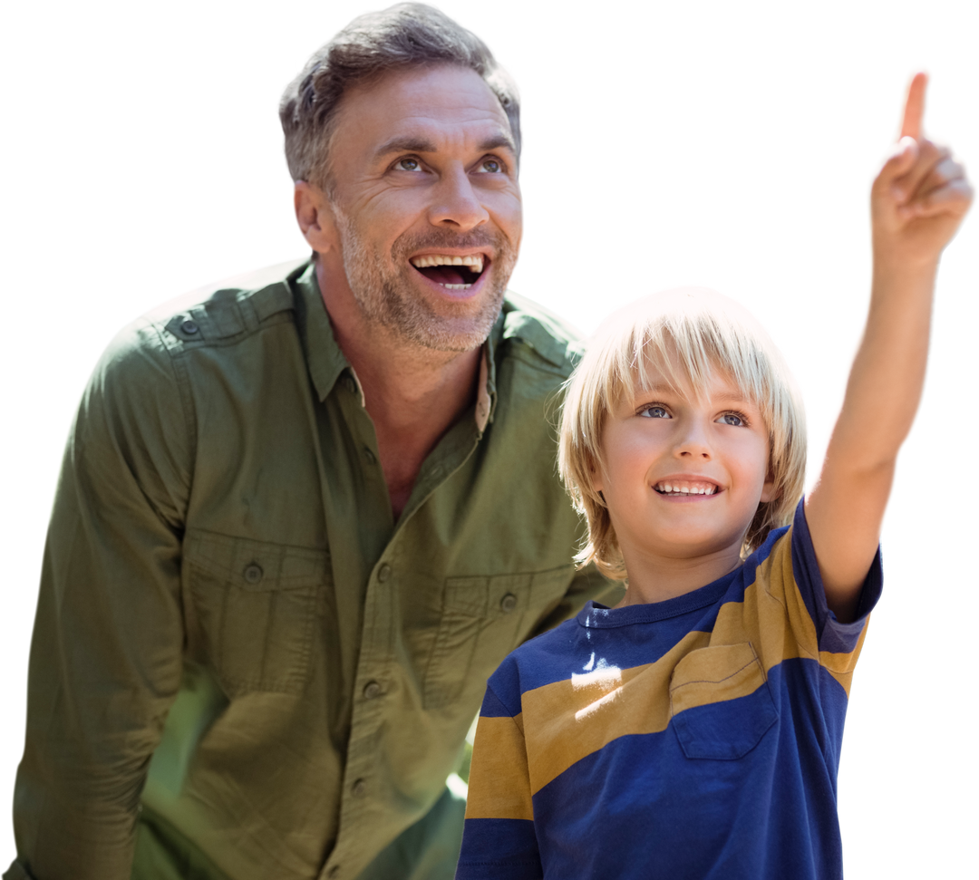 Father And Son Having Fun Pointing In The Air – Transparent Background - Download Free Stock Images Pikwizard.com