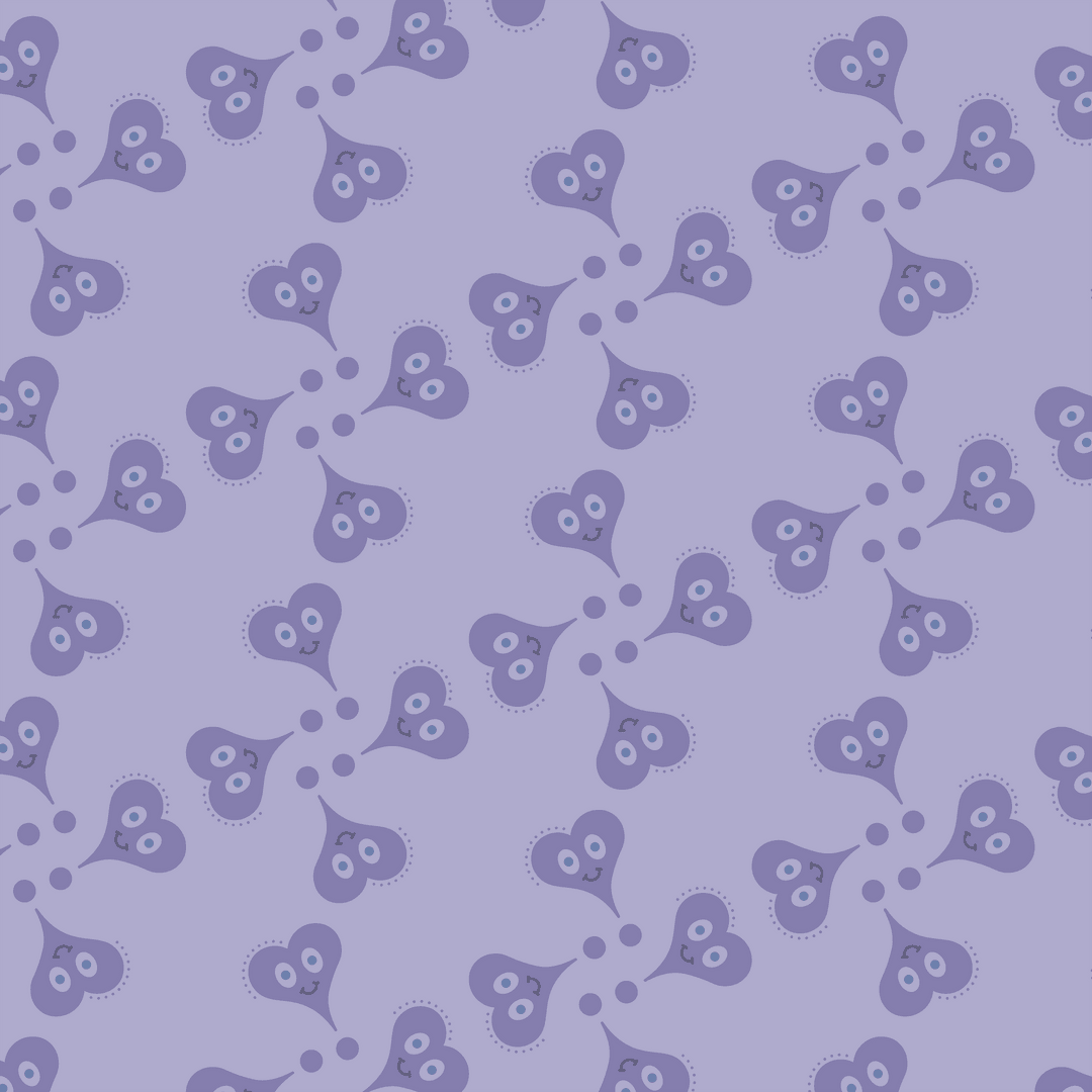 Playful Purple Heart Pattern on Transparent Background