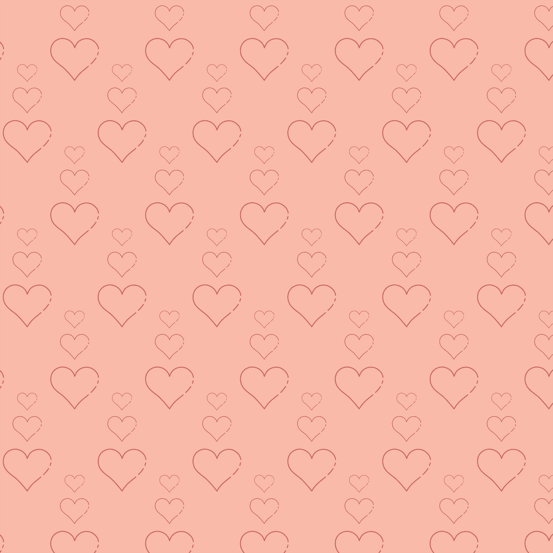 Seamless Hearts Pattern on Pink and Transparent Background in Vector
