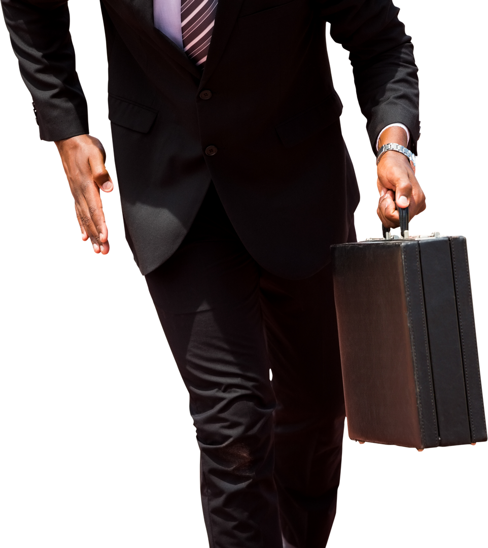 Businessman in Suit Running with Briefcase Transparent Background - Download Free Stock Images Pikwizard.com