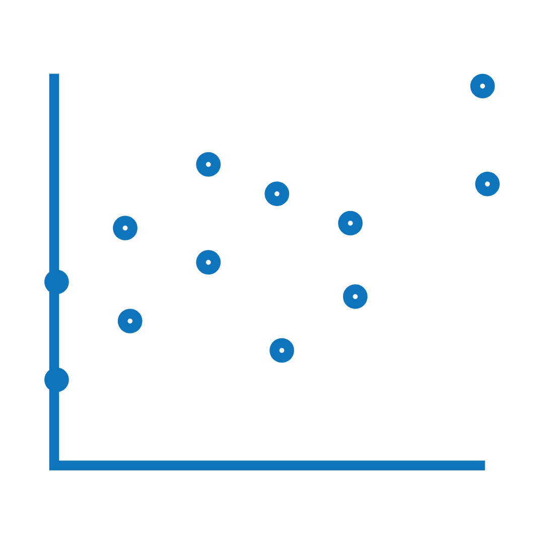Blue Data Plot Illustration on Transparent Background