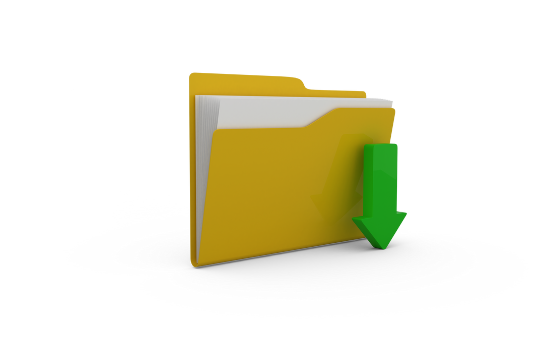 Transparent Yellow Folder with Green Download Arrow - Download Free Stock Images Pikwizard.com