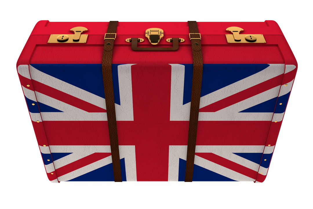 Red Suitcase with British Flag on Transparent Background - Download Free Stock Images Pikwizard.com