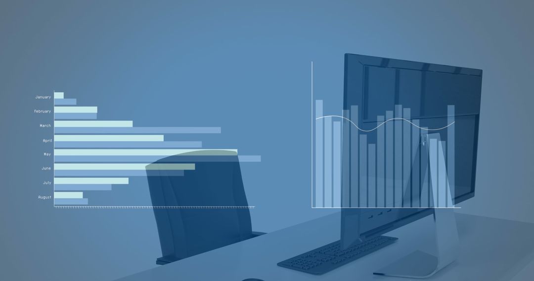 Digital Financial Data Analyzing on Office Desk