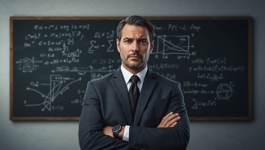 Professional Educator Explaining Mathematical Concepts in Classroom