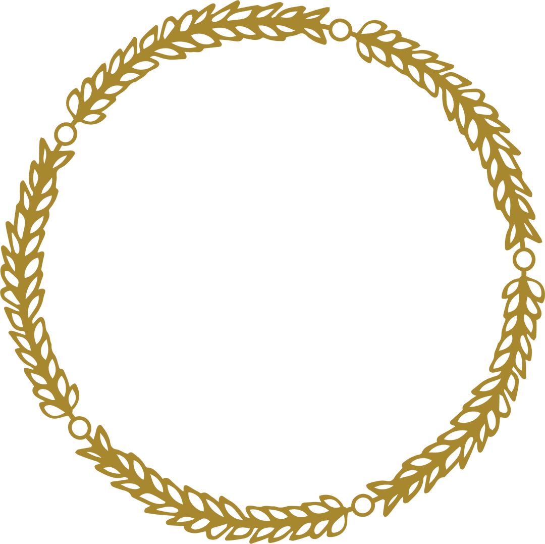 Elegant Gold Corn Ears Circle on Transparent Background